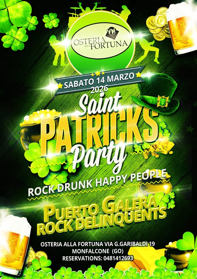 πππST.PATRICK PARTYππππ@π₯ π₯ Osteria La Fortuna Monfalcone (GO) - πππST.PATRICK PARTYππππ@π₯ π₯ Osteria La Fortuna Monfalcone (GO) - EventiFVG.it
