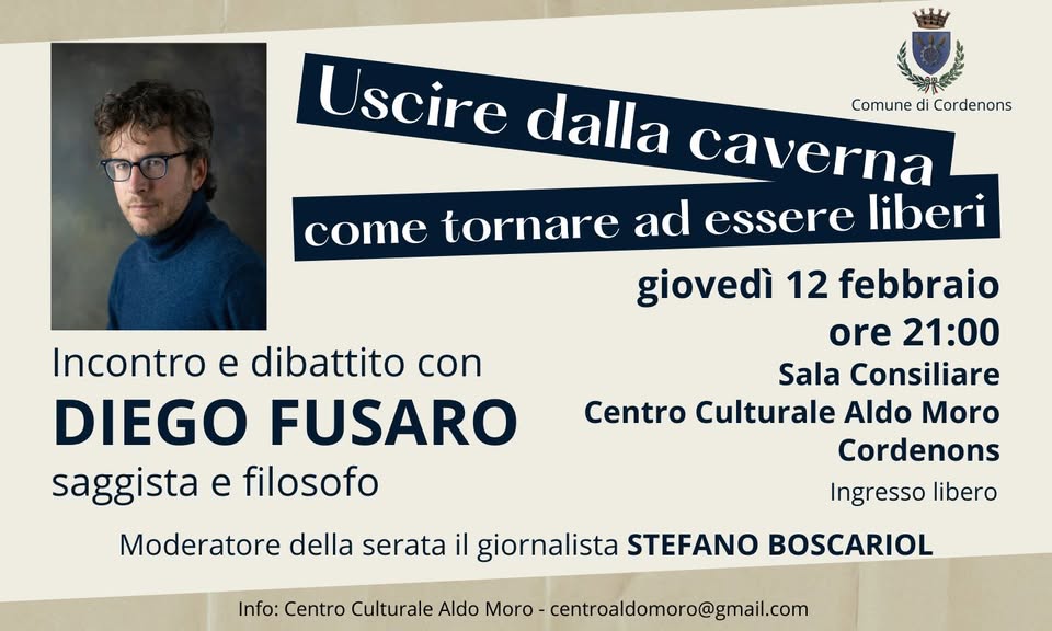 A Cordenons Incontro e dibattito con DIEGO FUSARO - A Cordenons Incontro e dibattito con DIEGO FUSARO - EventiFVG.it