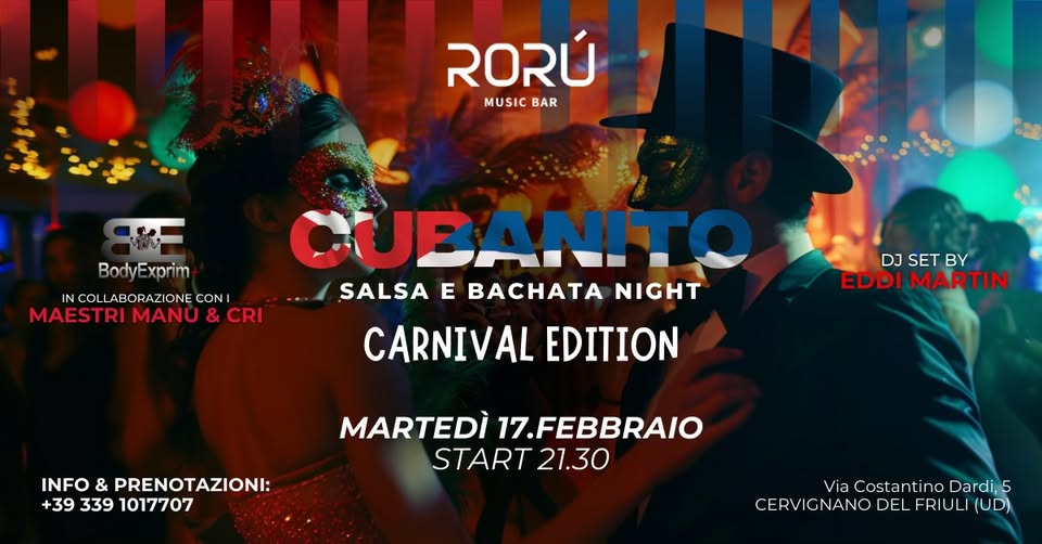 CUBANITO | CARNIVAL EDITION | MARTEDì 17 FEBBRAIO