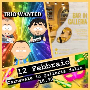 Carnevale col Trio Bar in Galleria Ronchi