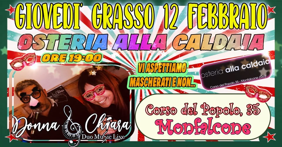 GIOVEDÍ GRASSO ALL'OSTERIA ALLA CALDAIA DI MONFALCONE - EventiFVG.it
