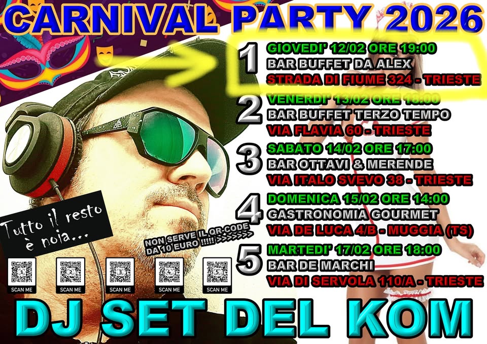 DJSETDELKOM@CARNIVALPARTY1_BARBUFFETDAALEX - DJSETDELKOM@CARNIVALPARTY1_BARBUFFETDAALEX - EventiFVG.it
