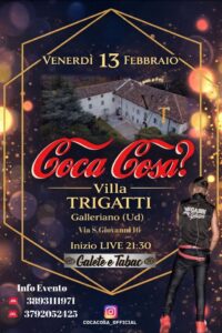 Venerdì in Villa Trigatti con i Coca Cosa