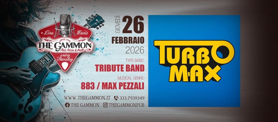 Live Music: Giovedì 26 Febbraio "Turbo Max" 883 Tribute - EventiFVG.it