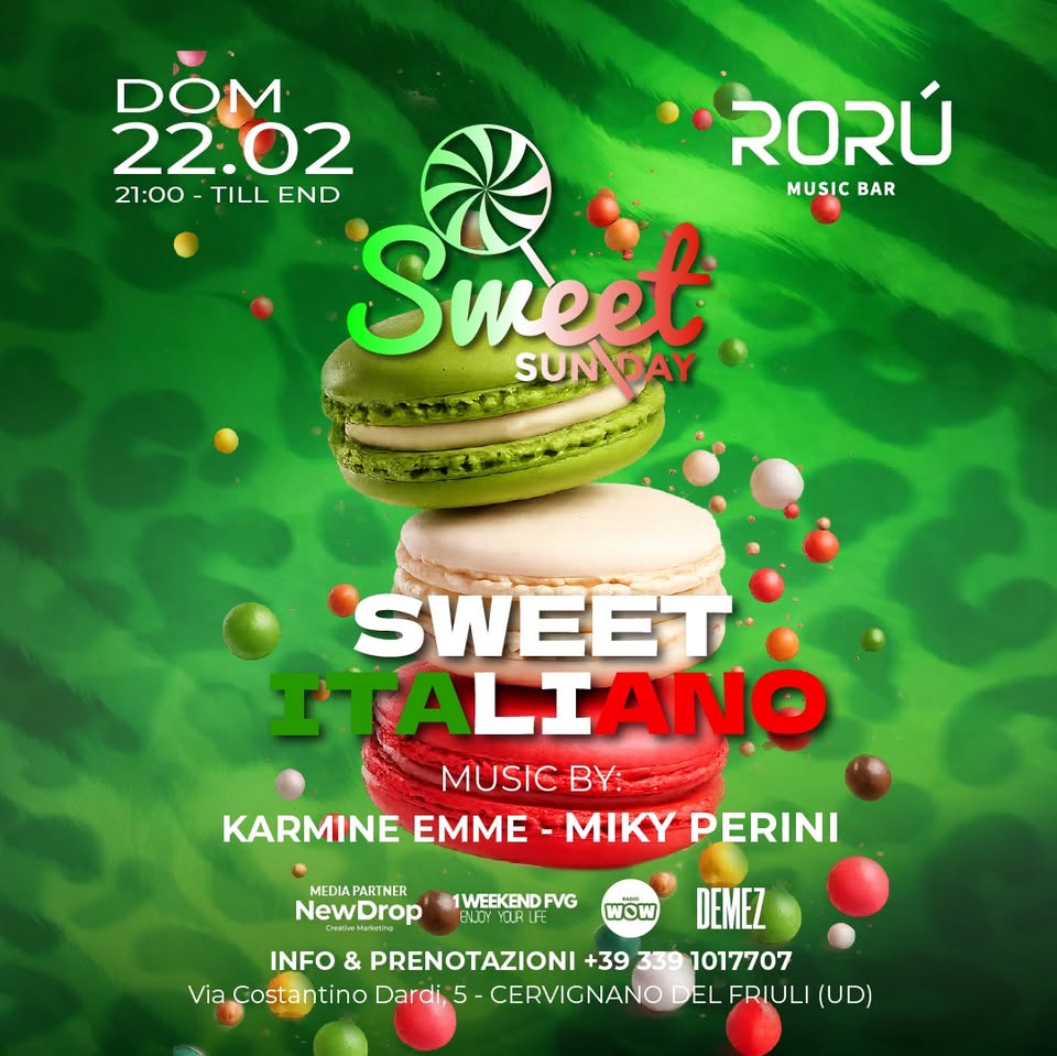 SWEET ITALIANO | DOMENICA 22 FEBBRAIO | RORÙ MUSIC BAR - EventiFVG.it