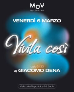 VIVILA COSÌ AL MOV DI SACILE – VENERDÌ 6 MARZO 2026
