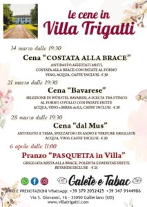 le cene in Villa Trigatti