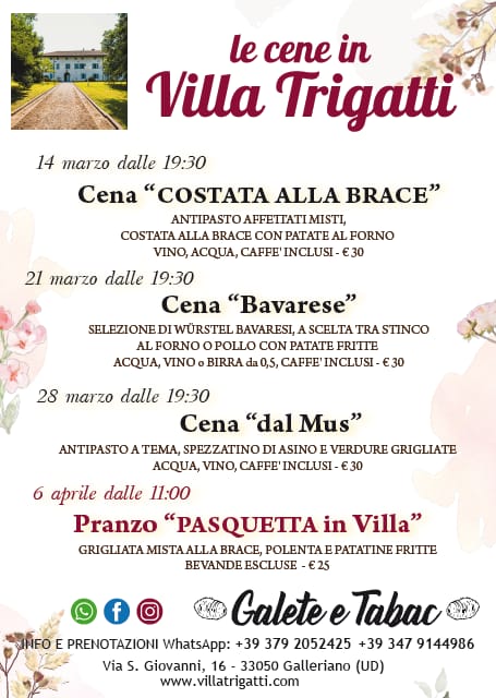 le cene in Villa Trigatti - EventiFVG.it