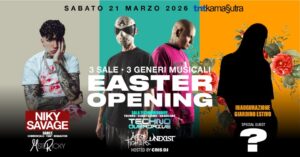Sabato 21 Marzo 3 Sale: Technoverdrive + Niky Savage + Inaugurazione Giardino