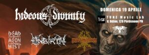 DEATH IN VENGEANCE Night – HIDEOUS DIVINITY, UNBIRTH, KRYPTONOMICON & DEAD AEON MIST