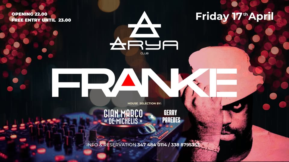 🖤🎶FRANKIE Music For My Soul @ Arya Club • Venerdì 17 Aprile 2026 🖤🎶 - EventiFVG.it