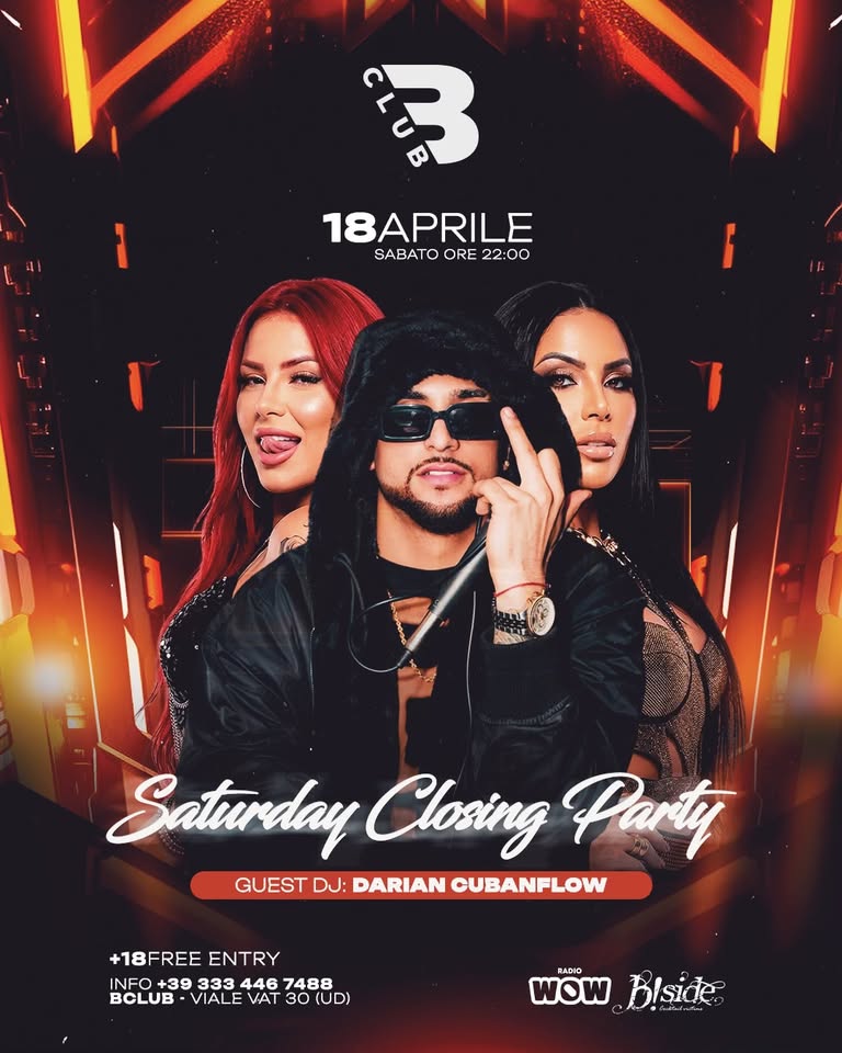 Saturday Closing Party - 18 Aprile 2026 - B Club - EventiFVG.it
