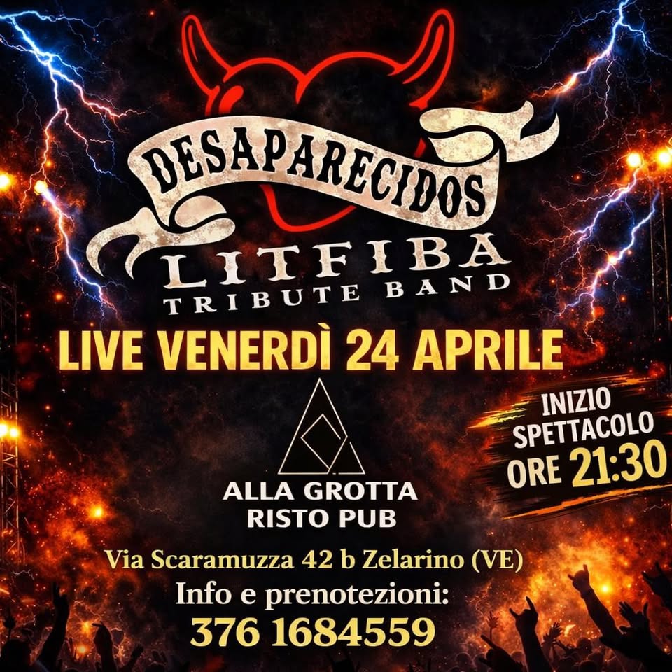 DESAPARECIDOS Litfiba Tribute - Live - Alla Grotta Risto Pub - Zelarino - EventiFVG.it