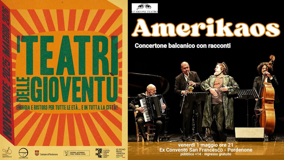 A Pordenone i teatri delle gioventù Compagnia Guascone Teatro presenta Amerikaos - EventiFVG.it