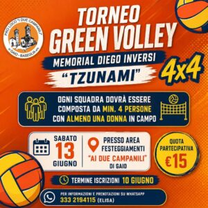 TORNEO GREEN VOLLEY – Memorial Diego Inversi “Tsunami”