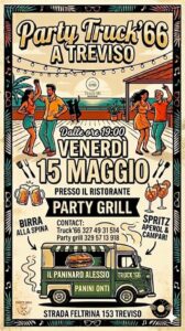 Party Truck’66 a Treviso 🍔 Panini Onti, Birra alla Spina & Spritz! !