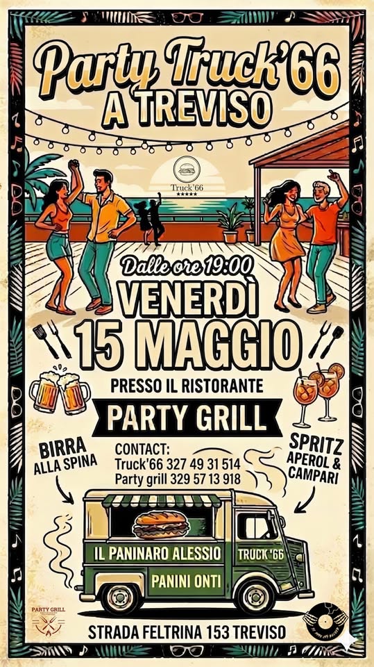 Party Truck'66 a Treviso 🍔 Panini Onti, Birra alla Spina & Spritz! ! - Party Truck'66 a Treviso 🍔 Panini Onti, Birra alla Spina & Spritz! ! - EventiFVG.it