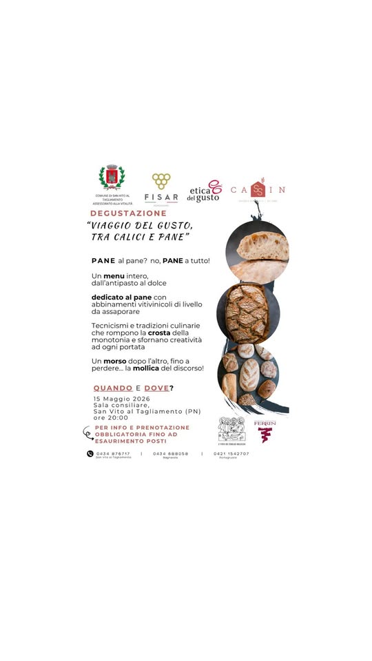 Degustazione “Viaggio del gusto tra calici e pane” - EventiFVG.it