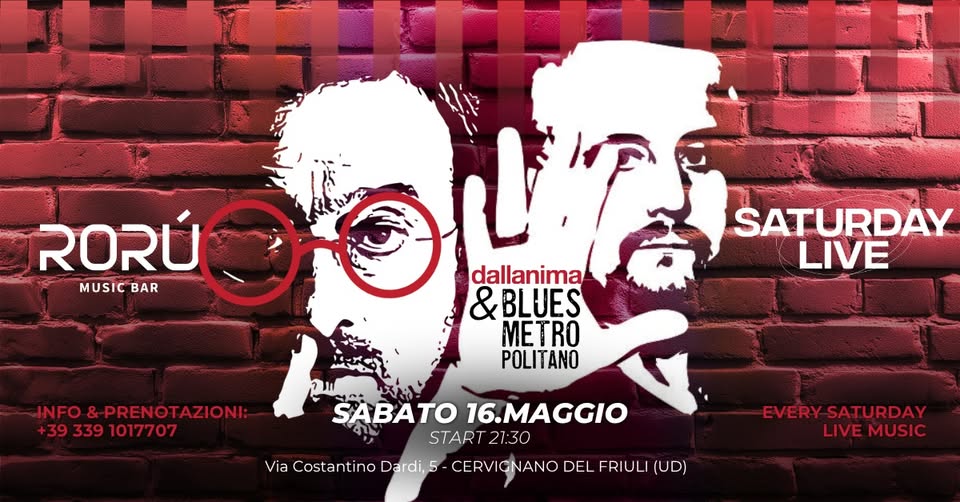 SATURDAY LIVE | SABATO 16 MAGGIO | LA NOTTE DEI CANTAUTORI | TRIBUTO LUCIO DALLA E PINO DANIELE - SATURDAY LIVE | SABATO 16 MAGGIO | LA NOTTE DEI CANTAUTORI | TRIBUTO LUCIO DALLA E PINO DANIELE - EventiFVG.it