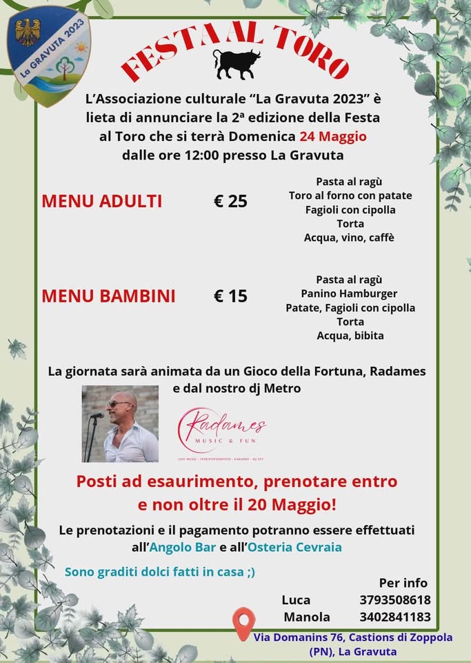Festa al toro ♉ - Festa al toro ♉ - EventiFVG.it