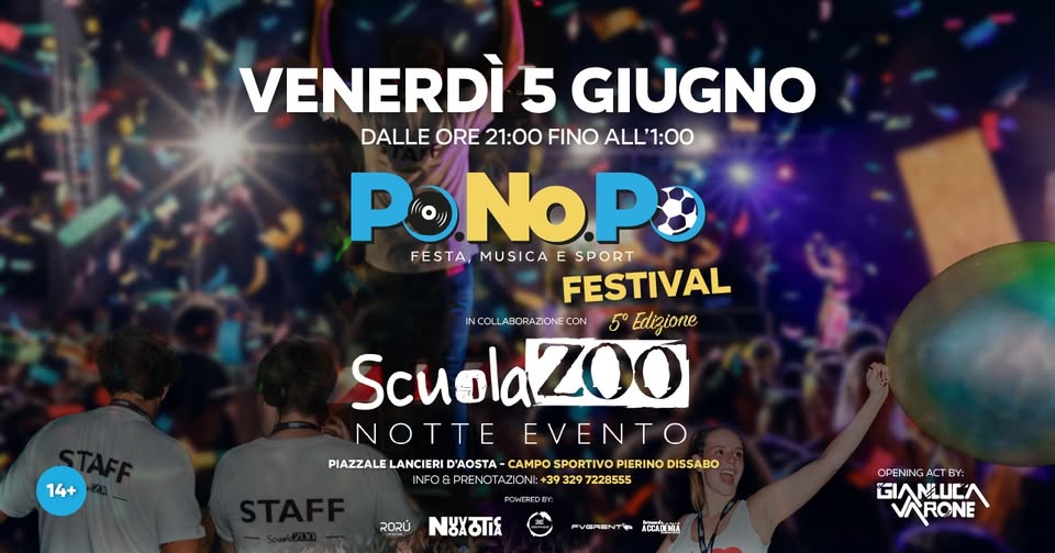 VENERDÌ 5 GIUGNO | PONOPO FESTIVAL | SCUOLAZOO - EventiFVG.it