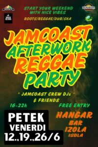 Afterwork REGGAE PARTY 12.6 Jamcoast & Hangar bar!