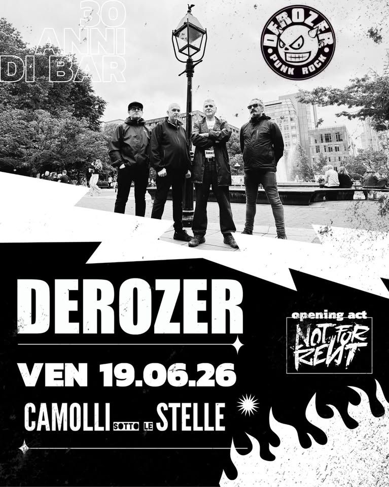 DEROZER + Not For Rent - 19/06/26 - Camolli sotto le Stelle - DEROZER + Not For Rent - 19/06/26 - Camolli sotto le Stelle - EventiFVG.it