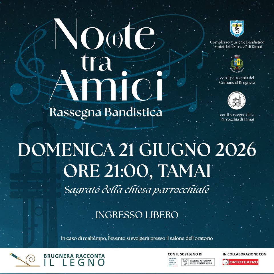 A Brugnera Complesso Musicale Bandistico “Amici della Musica” presenta “NO(T)TE TRA AMICI” 2026 - A Brugnera Complesso Musicale Bandistico “Amici della Musica” presenta “NO(T)TE TRA AMICI” 2026 - EventiFVG.it