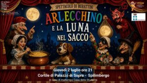 A Spilimbergo Compagnia L’Aprisogni / Ortoteatro presenta ARLECCHINO E LA LUNA NEL SACCO