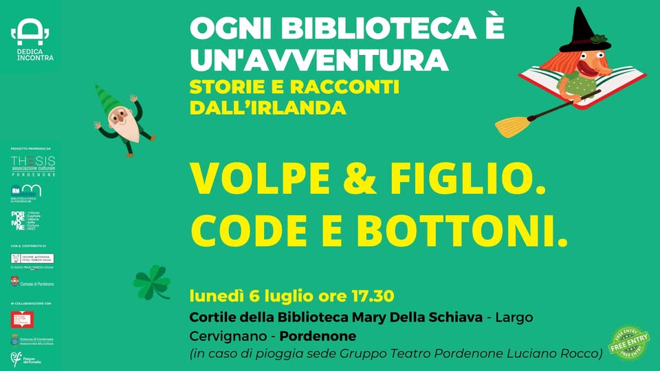 A Pordenone per OGNI BIBLIOTECA È UN’AVVENTURA Ortoteatro in VOLPE & FIGLIO. CODE E BOTTONI - EventiFVG.it