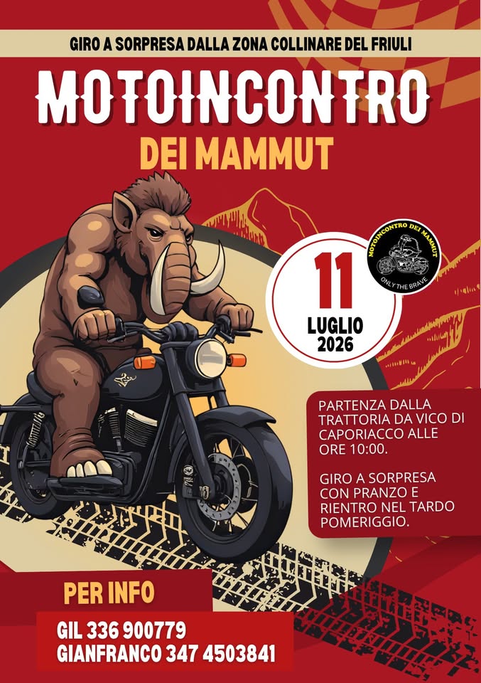 Motoincontro dei mammut - giro nella zona collinare del Friuli - Motoincontro dei mammut - giro nella zona collinare del Friuli - EventiFVG.it