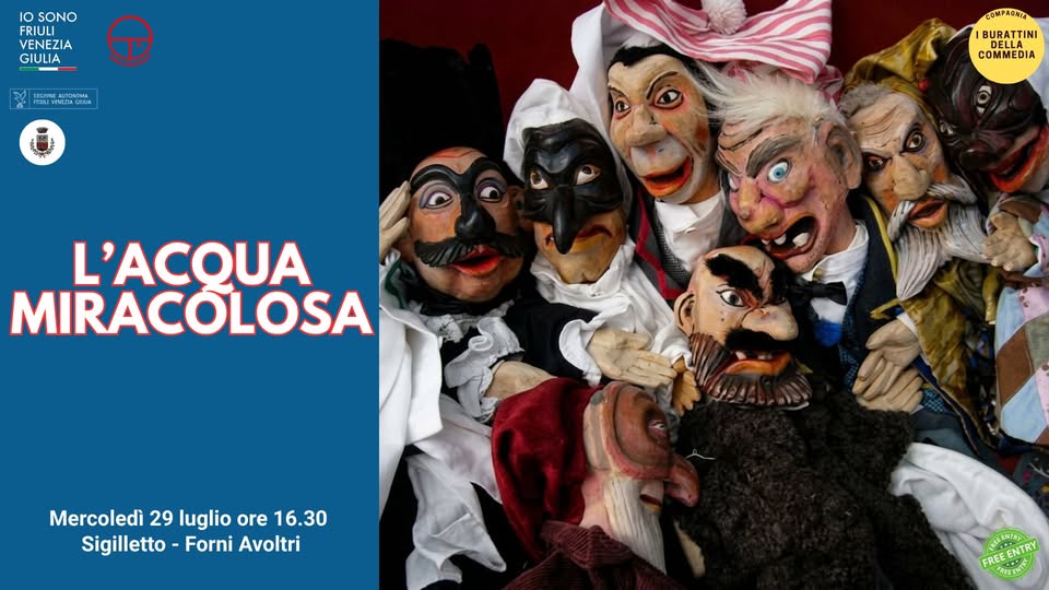 A Forni Avoltri Compagnia I Burattini della Commedia presenta L’ACQUA MIRACOLOSA - A Forni Avoltri Compagnia I Burattini della Commedia presenta L’ACQUA MIRACOLOSA - EventiFVG.it