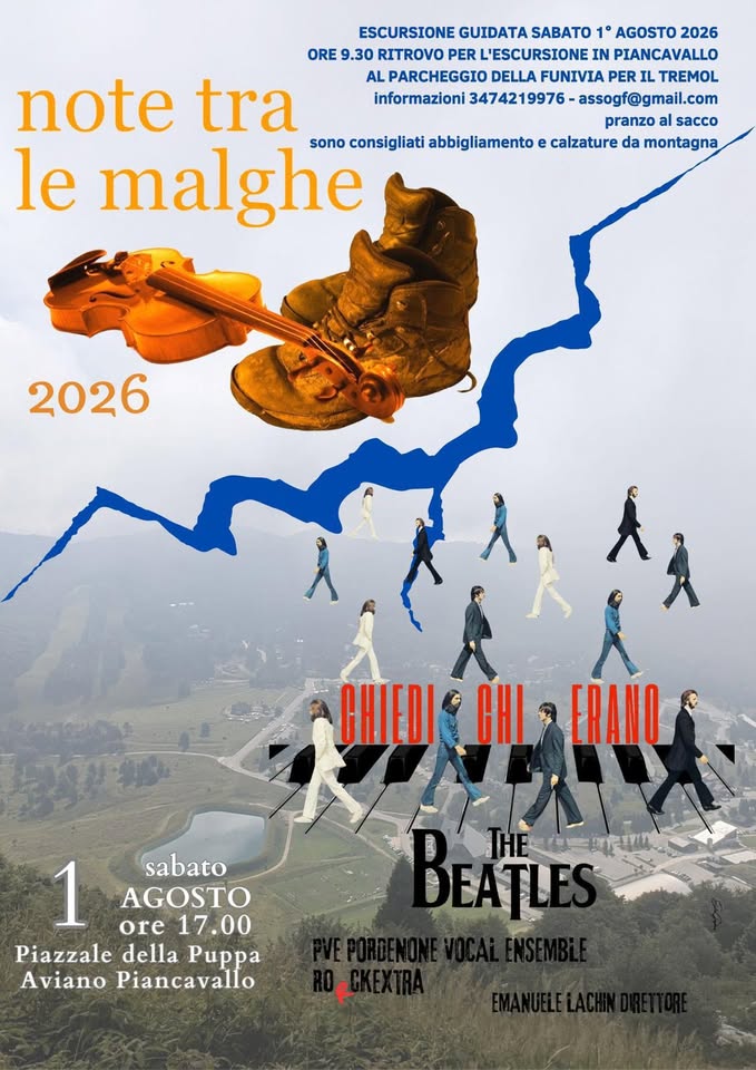 A Piancavallo Associazione Musicale Gabriel Fauré presenta CHIEDI CHI ERANO THE BEATLES - A Piancavallo Associazione Musicale Gabriel Fauré presenta CHIEDI CHI ERANO THE BEATLES - EventiFVG.it