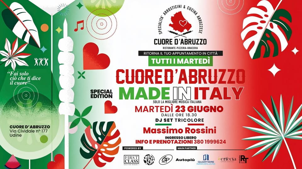 โค๏ธ CUORE D'ABRUZZO โค๏ธ Martedรฌ 23 Giugno โค๏ธ FAI SOLO CIร CHE TI DICE IL CUORE - โค๏ธ CUORE D'ABRUZZO โค๏ธ Martedรฌ 23 Giugno โค๏ธ FAI SOLO CIร CHE TI DICE IL CUORE - EventiFVG.it