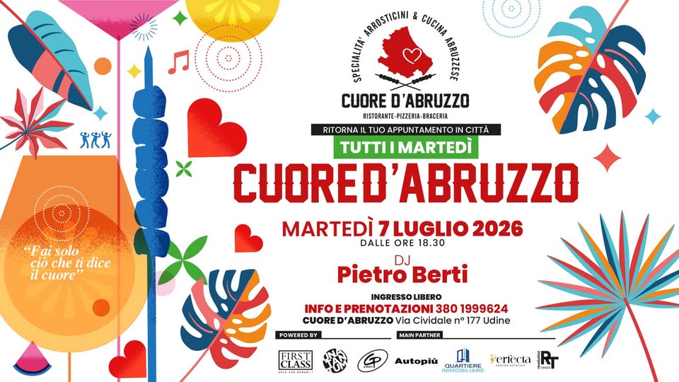 ❤️ CUORE D'ABRUZZO ❤️ Martedì 7 Luglio ❤️ FAI SOLO CIÒ CHE TI DICE IL CUORE - ❤️ CUORE D'ABRUZZO ❤️ Martedì 7 Luglio ❤️ FAI SOLO CIÒ CHE TI DICE IL CUORE - EventiFVG.it