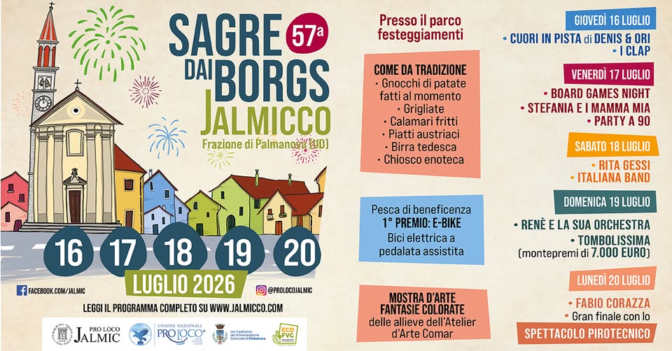 57° SAGRE DAI BORGS - Jalmicco di Palmanova (UD) - dal 16 al 20 luglio 2026 - EventiFVG.it