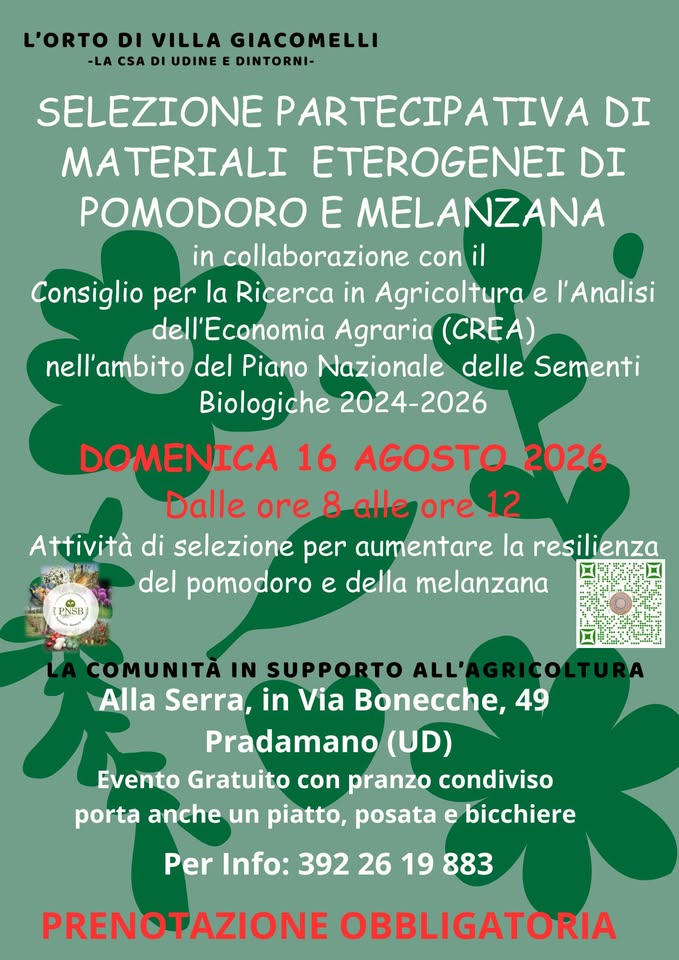 SCEGLIAMO I NOSTRI SEMI - SCEGLIAMO I NOSTRI SEMI - EventiFVG.it