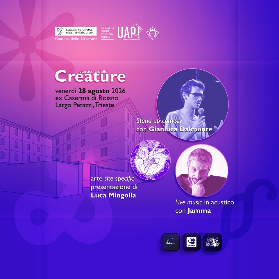 CREATURE: stand up comedy con Gianluca Dalmonte + live acustico Jamma + arte site-specific