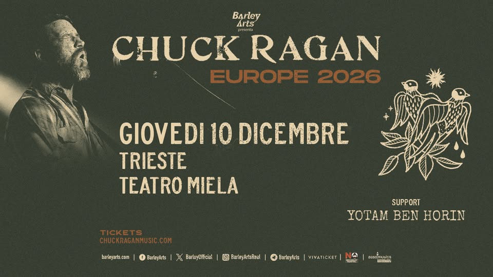 Chuck Ragan | Europe 2026 | Live in Trieste - Chuck Ragan | Europe 2026 | Live in Trieste - EventiFVG.it