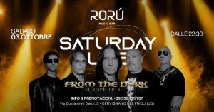 SABATO 3 OTTOBRE | LIVE MUSIC | FROM THE DARK | RORÙ MUSIC BAR