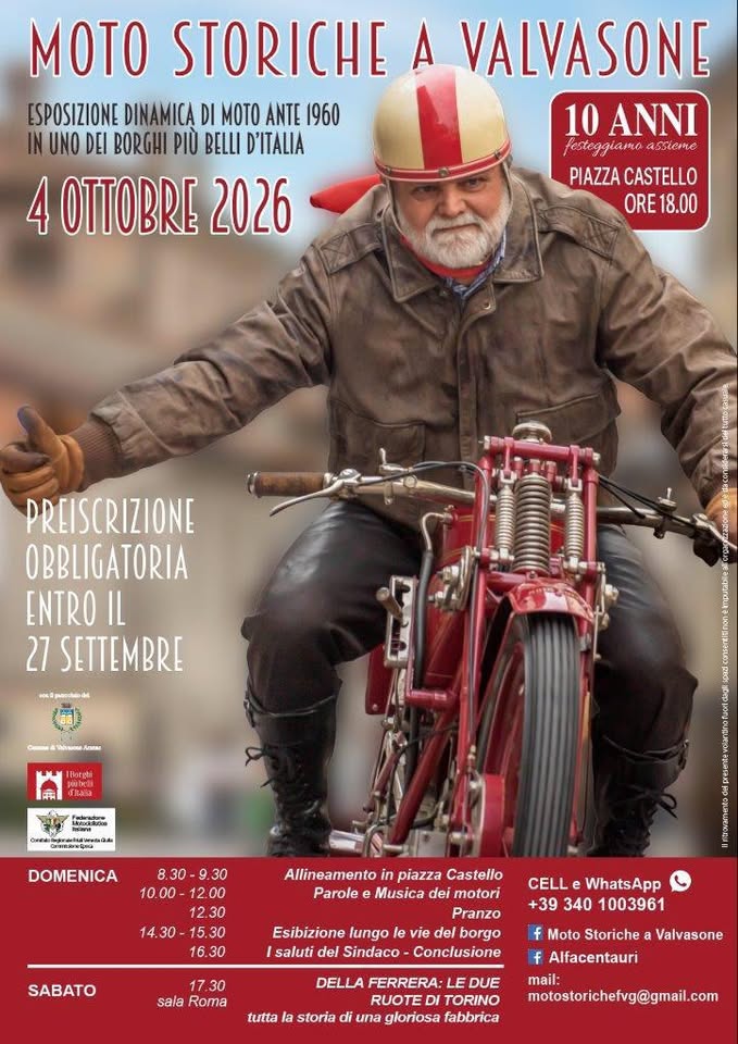 MOTO STORICHE A VALVASONE 2026 - MOTO STORICHE A VALVASONE 2026 - EventiFVG.it