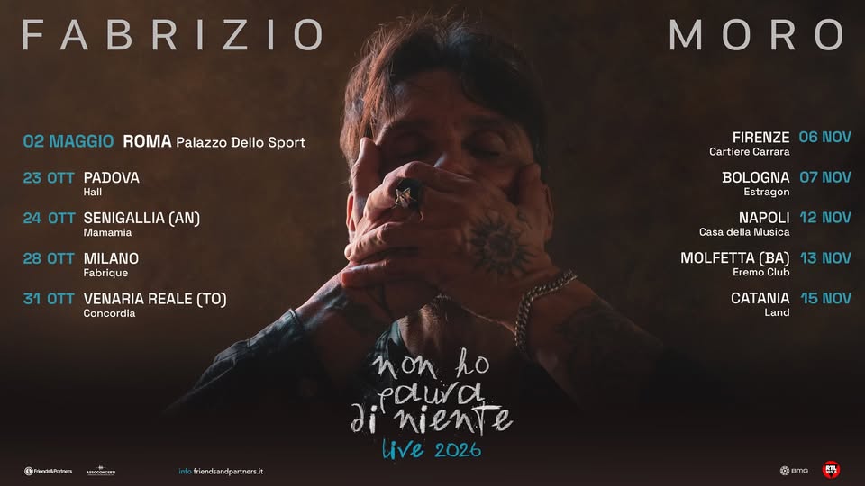 Fabrizio Moro / Non Ho Paura Di Niente Live 2026 - Fabrizio Moro / Non Ho Paura Di Niente Live 2026 - EventiFVG.it