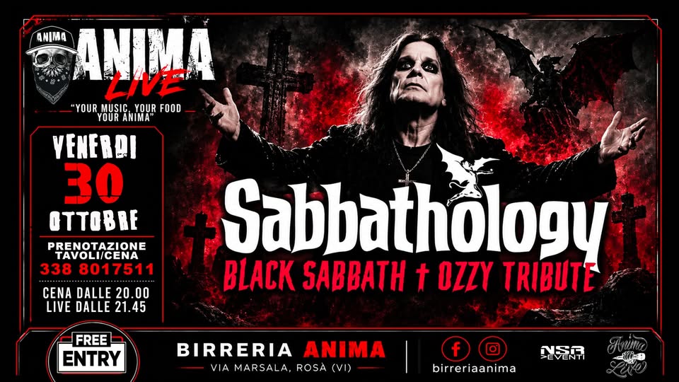 Sabbathology - Black Sabbath & Ozzy tribute @๐๐๐๐๐ (๐๐๐ง๐+๐๐ข๐ฏ๐) - Sabbathology - Black Sabbath & Ozzy tribute @๐๐๐๐๐ (๐๐๐ง๐+๐๐ข๐ฏ๐) - EventiFVG.it