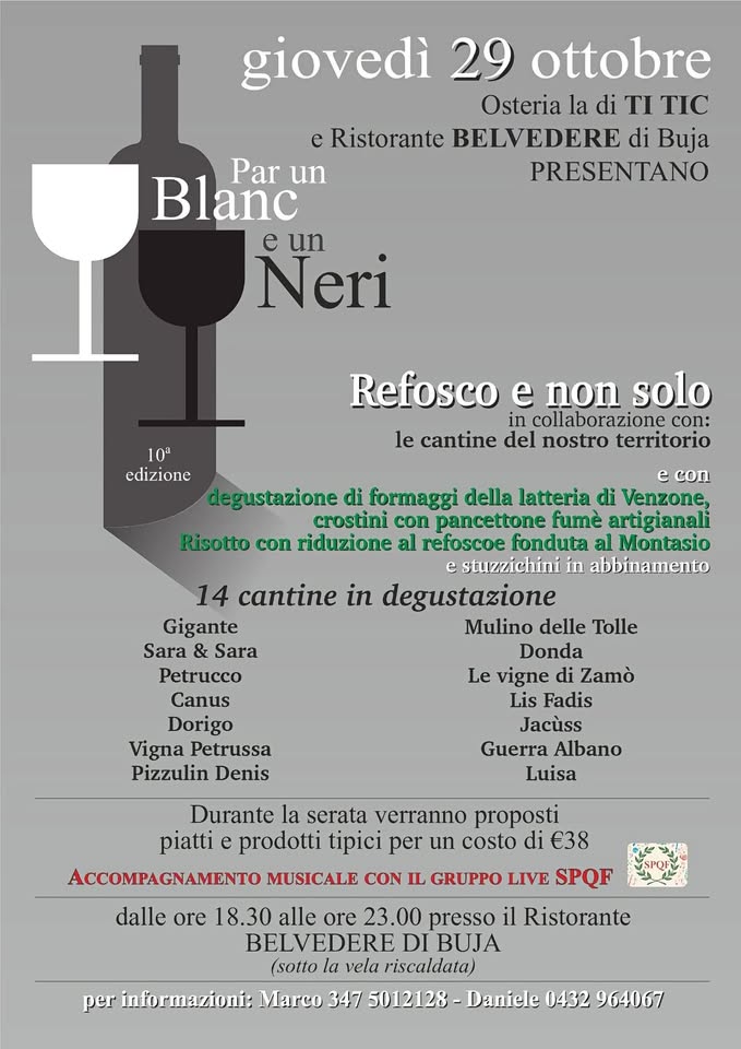 Par un Blanc e un Neri - Refosco e non solo - Par un Blanc e un Neri - Refosco e non solo - EventiFVG.it